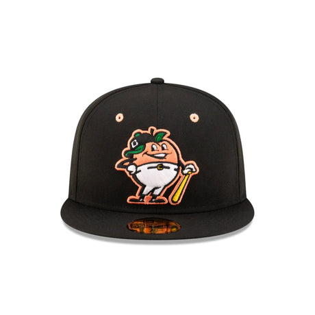 Columbus Clingstones Alternate Mascot Black 59FIFTY Fitted Hat - New Era - 232605405501