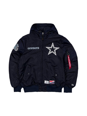 Dallas Cowboys Alpha Industries L - 2B Hooded Bomber Jacket - New Era - 