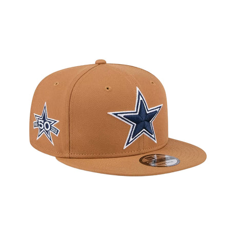 Dallas Cowboys Color Pack 50th Anniversary Patch Tan 9FIFTY Fitted Hat - New Era - 23120111201
