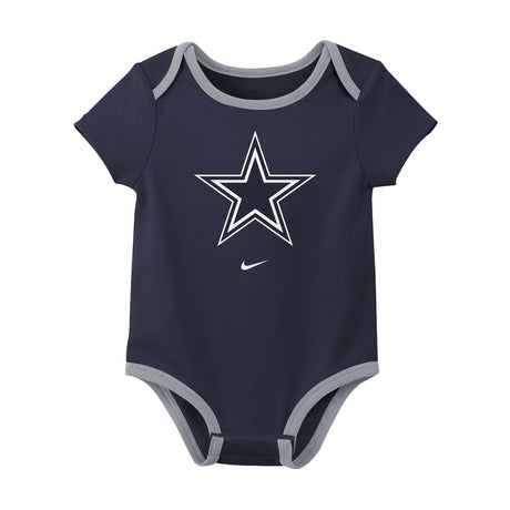 Dallas Cowboys Infant All Day Play Navy & Gray 3-Piece Bodysuit Set - NFL - 24160211201