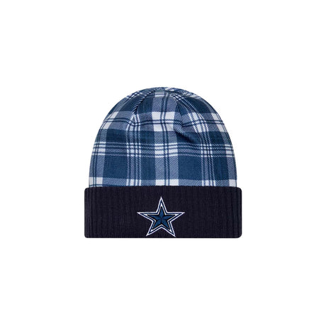 Dallas Cowboys Navy Plaid Statement Beanie Cuffed Knit Hat - New Era - 