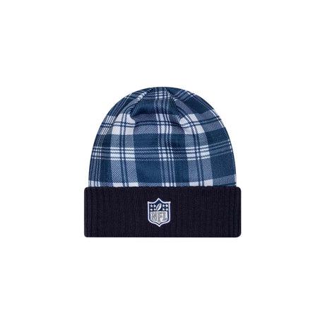 Dallas Cowboys Navy Plaid Statement Beanie Cuffed Knit Hat - New Era - 