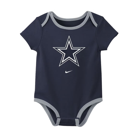 Dallas Cowboys Infant All Day Play Navy & Gray 3-Piece Bodysuit Set
