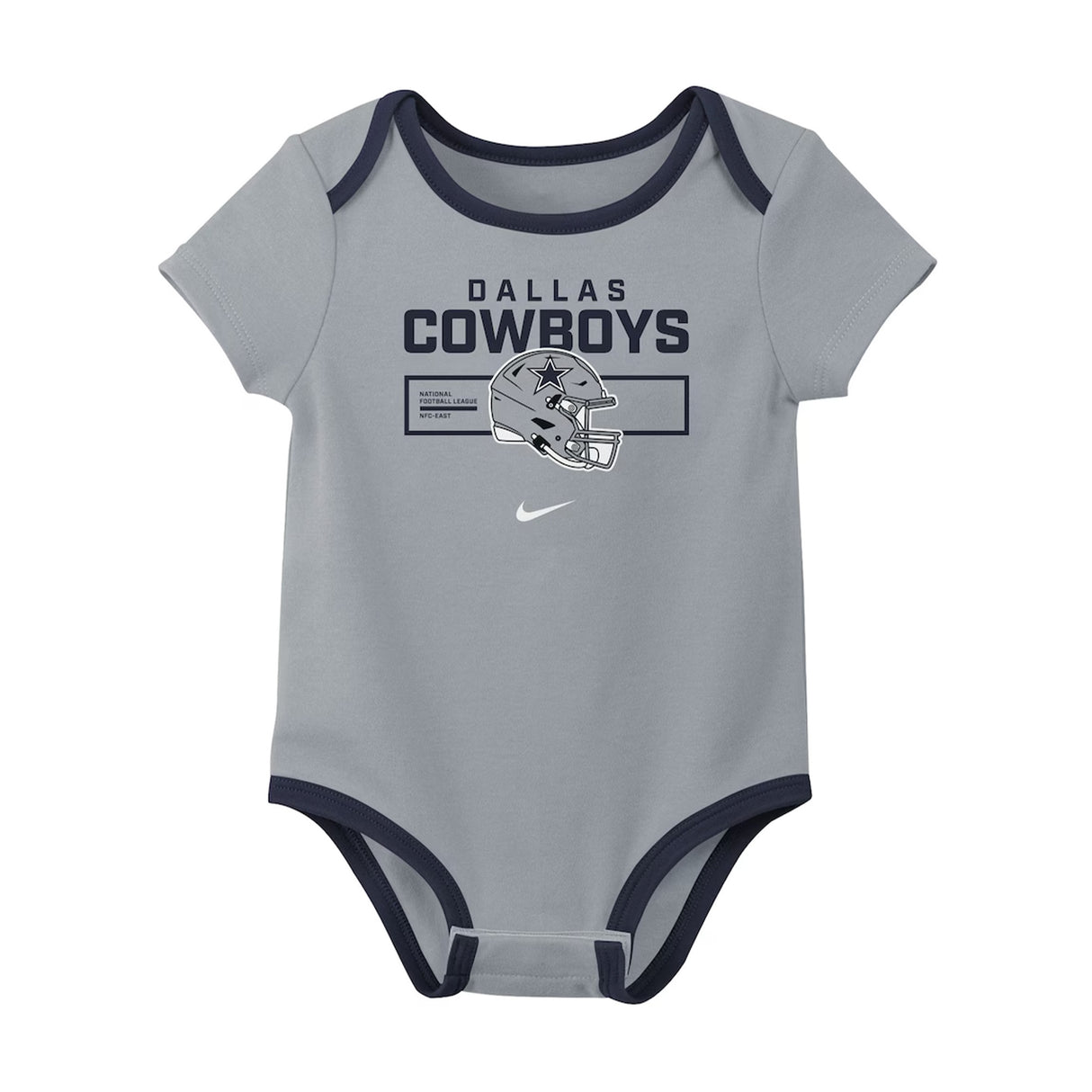 Dallas Cowboys Infant All Day Play Navy & Gray 3-Piece Bodysuit Set