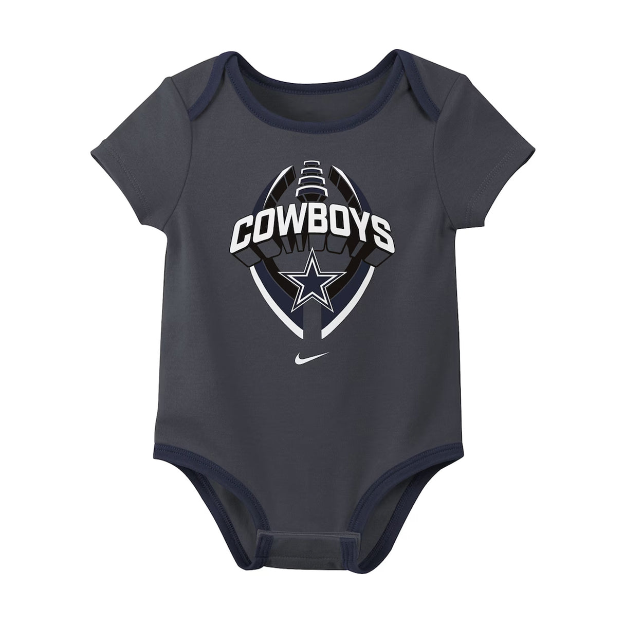 Dallas Cowboys Infant All Day Play Navy & Gray 3-Piece Bodysuit Set