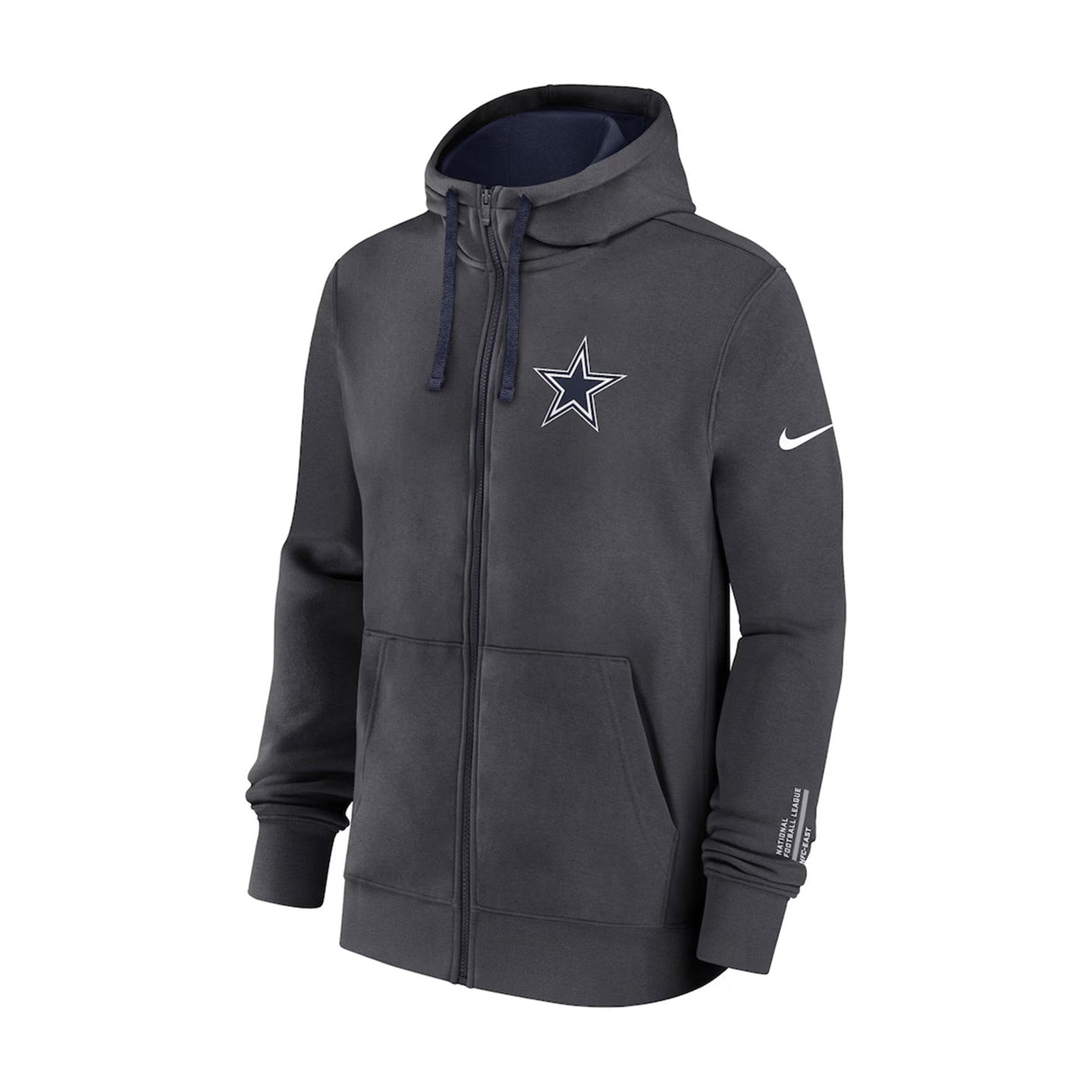 Dallas Cowboys Nike Anthracite Club Full-Zip Hoodie - New Era - 230590111201