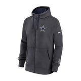 Dallas Cowboys Nike Anthracite Club Full-Zip Hoodie - New Era - 230590111201