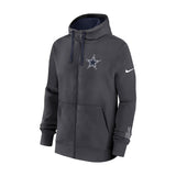 Dallas Cowboys Nike Anthracite Club Full-Zip Hoodie