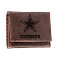 Dallas Cowboys, Tri-Fold Wallet, Brown, CH, 100% Genuine Leather - EG Collective - 801946048206