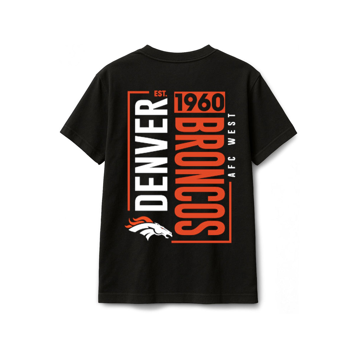 Denver Broncos Black New Era 2 - Hit Boxy T-Shirt - New Era - 