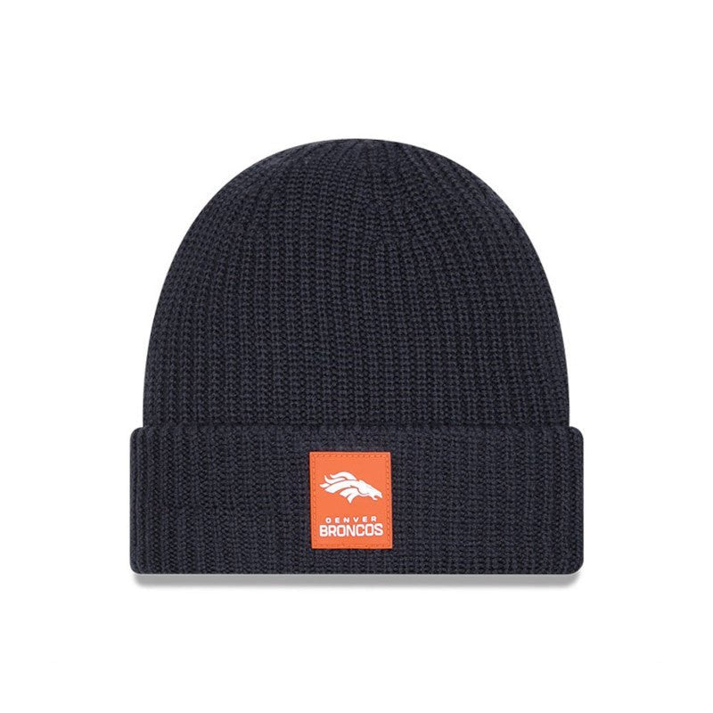 Denver Broncos Navy Cuffed Knit Beanie - New Era - 