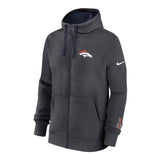 Denver Broncos Nike Anthracite Primetime Club Full - Zip Hoodie - Nike - 
