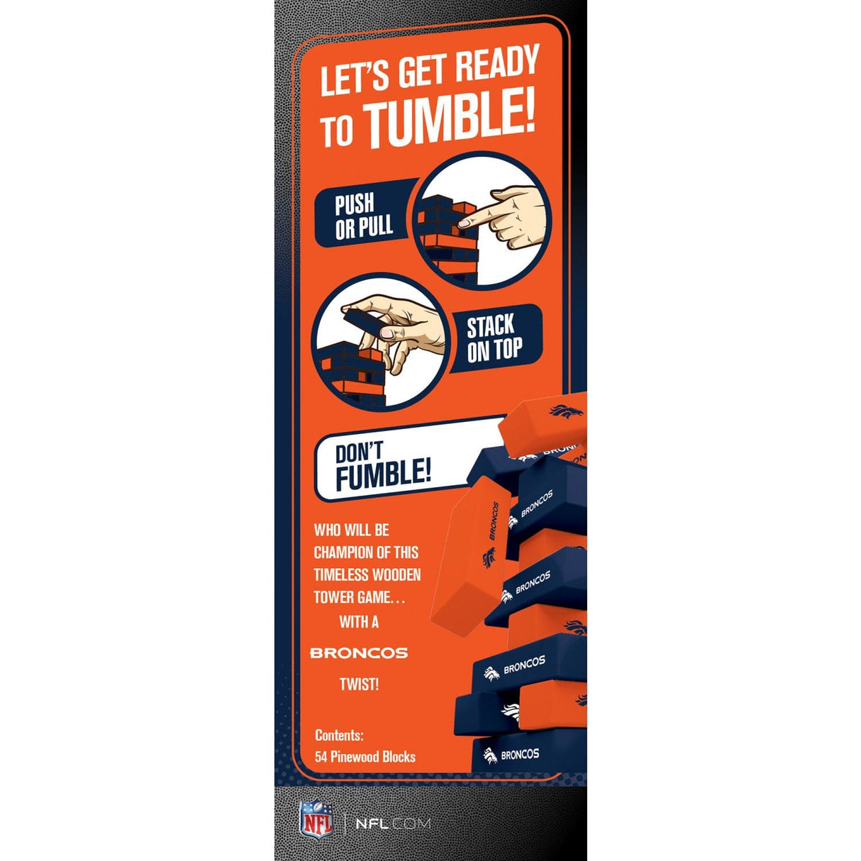 Denver Broncos Tumble Tower - MasterPieces Puzzle Company INC - 705988017230
