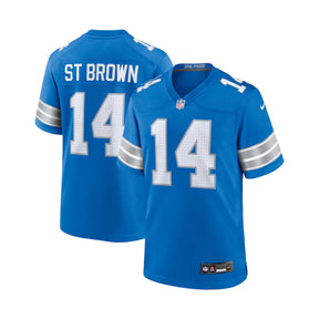 Detroit Lions Amon - Ra St. Brown 14 Blue Nike Game Player Jersey - Nike - 2304401119101
