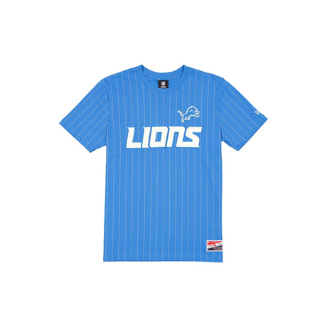 Detroit Lions Blue & Silver Pinstripe New Era Throwback T-Shirt - New Era - 