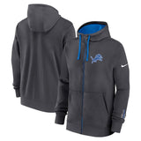 Detroit Lions Nike Anthracite Primetime Club Full - Zip Hoodie - Nike - 