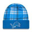 Detroit Lions Statement Blue Plaid Cuffed Knit Beanie - New Era - 237011901