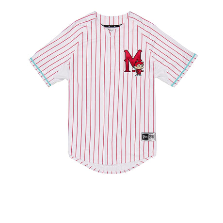 Diablos Rojos del México White & Red Pinstripe New Era Home Baseball Jersey - New Era - 