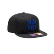 FC Barcelona Black & Blue Pinstripe Crest Snapback Hat - Fan Ink - 156208720