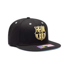 FC Barcelona Black & Gold Crest Fitted Hat - Fan Ink - 15620272001