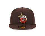 Fort Wayne TinCaps Brown Authentic Collection Alternate Logo 59FIFTY Fitted Hat - New Era - 