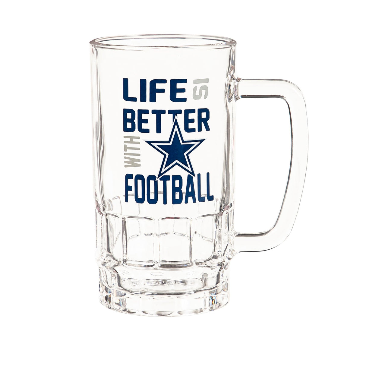 Glass Tankard Cup, with Gift Box, Dallas Cowboys - EG Collective - 801946814856