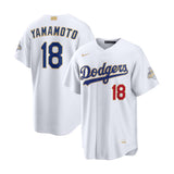 Los Angeles Dodgers Yoshinobu Yamamoto 2026 Gold Collection White Stadium Jersey