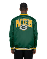Green Bay Packers Green Satin Varsity Jacket - New Era - 