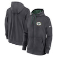 Green Bay Packers Nike Anthracite Primetime Club Full - Zip Hoodie - Nike - 
