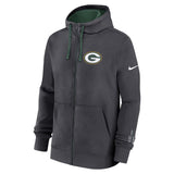 Green Bay Packers Nike Anthracite Primetime Club Full - Zip Hoodie - Nike - 