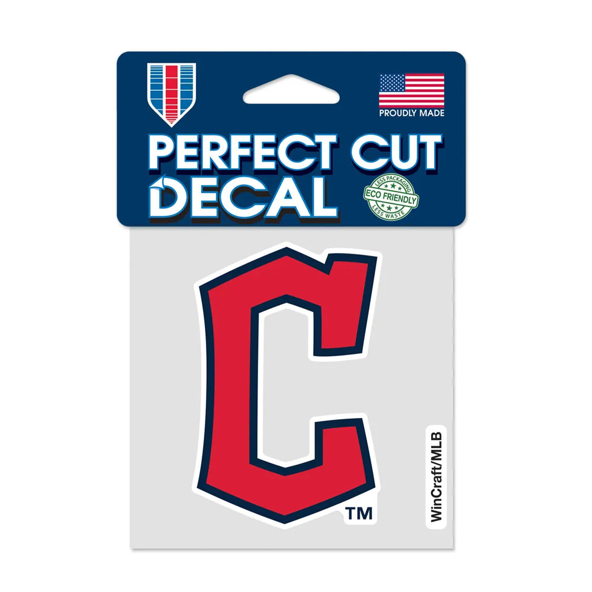 Cleveland Guardians Block C Logo Red Navy 4x4 Perfect Cut Decal