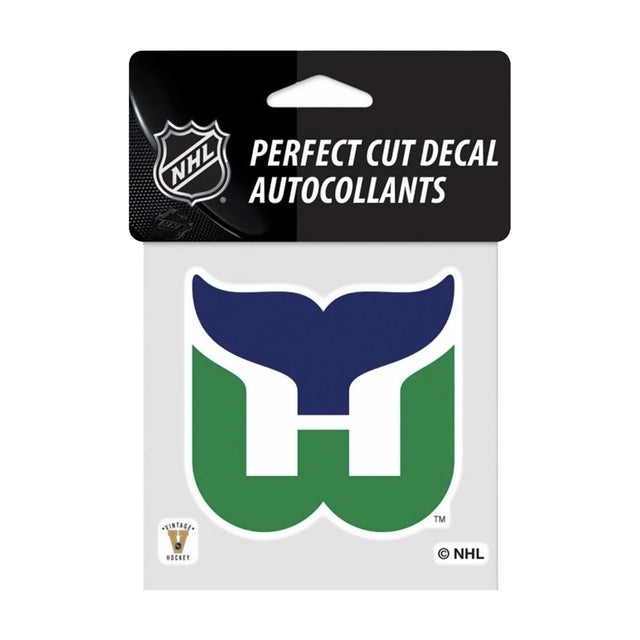 Hartford Whalers Throwback Logo 4x4 Perfect Cut Decal - Wincraft - 3210314