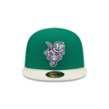 Hartford Yard Goats Green Goat Head Fitted Hat - New Era - 