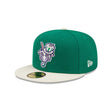 Hartford Yard Goats Green Goat Head Fitted Hat - New Era - 