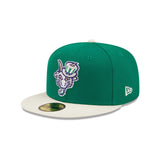 Hartford Yard Goats Green Goat Head Fitted Hat - New Era - 