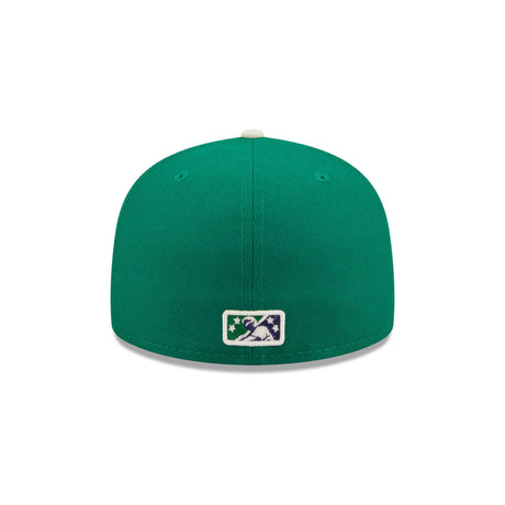 Hartford Yard Goats Green Goat Head Fitted Hat - New Era - 