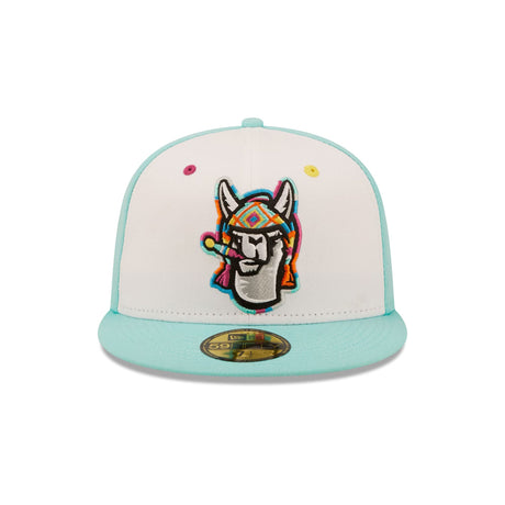 Hickory Crawdads Llamas de Hickory Copa de la Diversión 2022 Mint 59FIFTY Fitted Hat - New Era - 230403422301