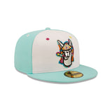 Hickory Crawdads Llamas de Hickory Copa de la Diversión 2022 Mint 59FIFTY Fitted Hat - New Era - 230403422301