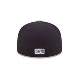 Hillsboro Hops Mascot Logo Black & Lime 59FIFTY Fitted Hat - New Era - 