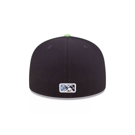 Hillsboro Hops Mascot Logo Black & Lime 59FIFTY Fitted Hat - New Era - 