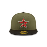 Houston Astros 2005 World Series Patch Olive & Black "Field Issue" 59FIFTY Fitted Hat - New Era - 