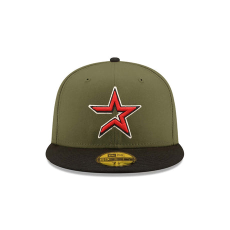 Houston Astros 2005 World Series Patch Olive & Black "Field Issue" 59FIFTY Fitted Hat - New Era - 