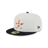 Houston Astros 2017 World Series Side Patch Cream & Navy 59FIFTY Fitted Hat - New Era - 23330440301