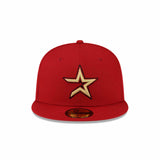 Houston Astros Alt Metallic Gold Star Red 59FIFTY Fitted Hat - New Era - 