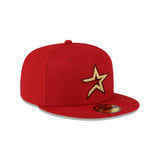 Houston Astros Alt Metallic Gold Star Red 59FIFTY Fitted Hat - New Era - 