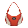 Houston Astros Baseball Stitch Orange Hobo Shoulder Bag - Montana West - 221102403