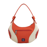 Houston Astros Baseball Stitch Orange Hobo Shoulder Bag - Montana West - 221102403