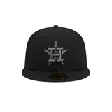 Houston Astros Basic Black & Graphite Logo 59FIFTY Fitted Hat - New Era - 23863540301