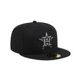 Houston Astros Basic Black & Graphite Logo 59FIFTY Fitted Hat - New Era - 23863540301