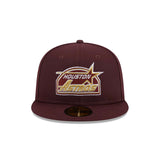 Houston Astros Cooperstown Collection Metallic Gold Logo Maroon 59FIFTY Fitted Hat - New Era - 23863840312